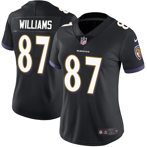 Nike Ravens #87 Maxx Williams Black Alternate Women's Stitched NFL Vapor Untouchable Limited Jersey